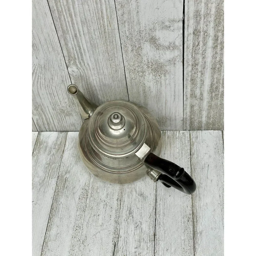 Vintage Royal Holland Pewter Teapot Ebony Handle Daalderop
